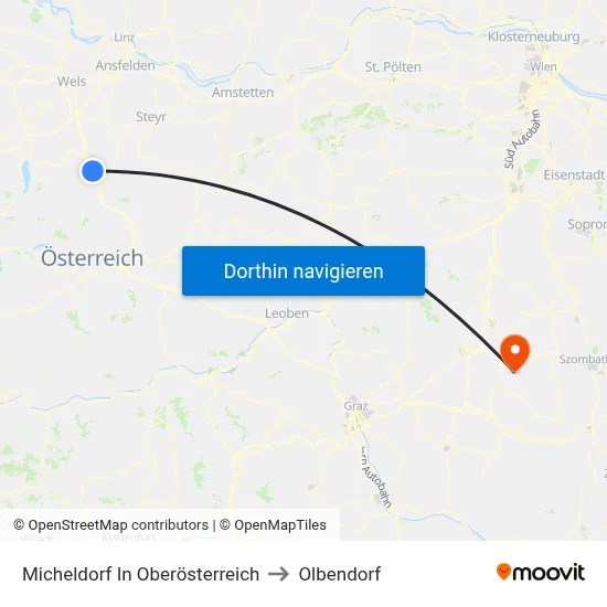 Micheldorf In Oberösterreich to Olbendorf map