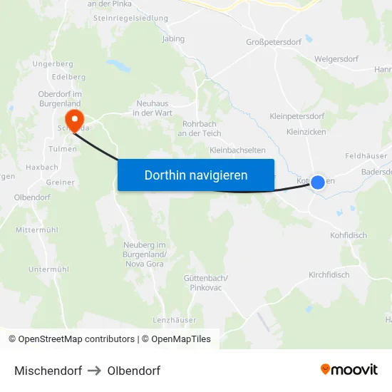 Mischendorf to Olbendorf map