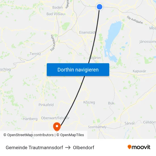 Gemeinde Trautmannsdorf to Olbendorf map