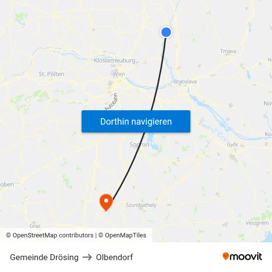 Gemeinde Drösing to Olbendorf map