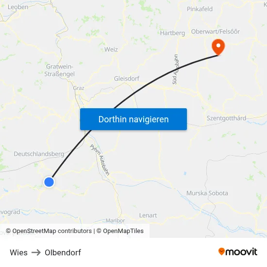 Wies to Olbendorf map