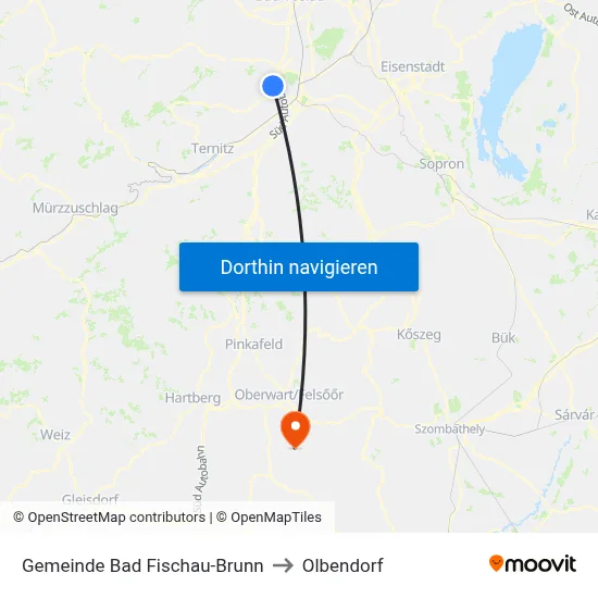 Gemeinde Bad Fischau-Brunn to Olbendorf map