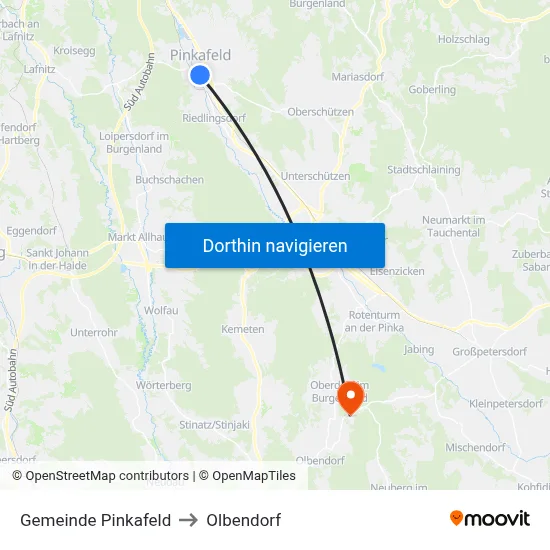 Gemeinde Pinkafeld to Olbendorf map