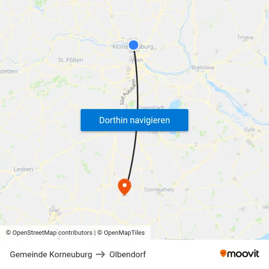 Gemeinde Korneuburg to Olbendorf map