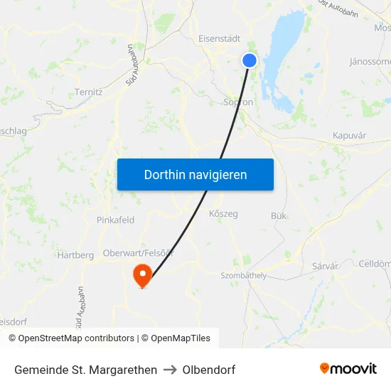 Gemeinde St. Margarethen to Olbendorf map