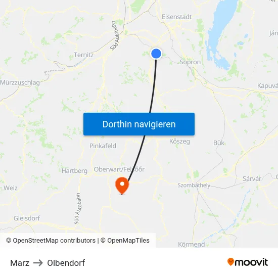 Marz to Olbendorf map
