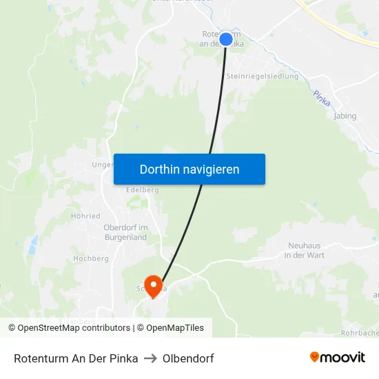 Rotenturm An Der Pinka to Olbendorf map