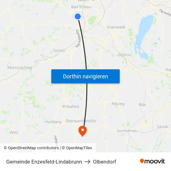 Gemeinde Enzesfeld-Lindabrunn to Olbendorf map