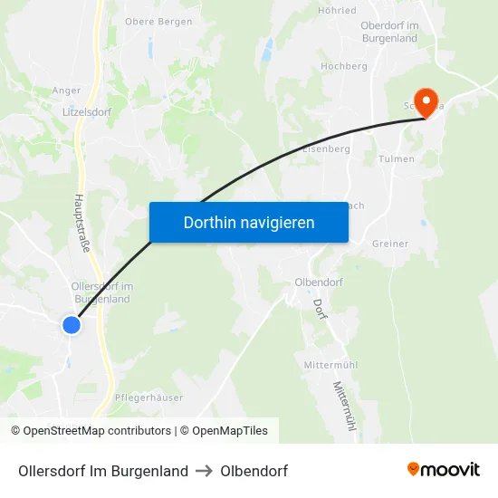 Ollersdorf Im Burgenland to Olbendorf map