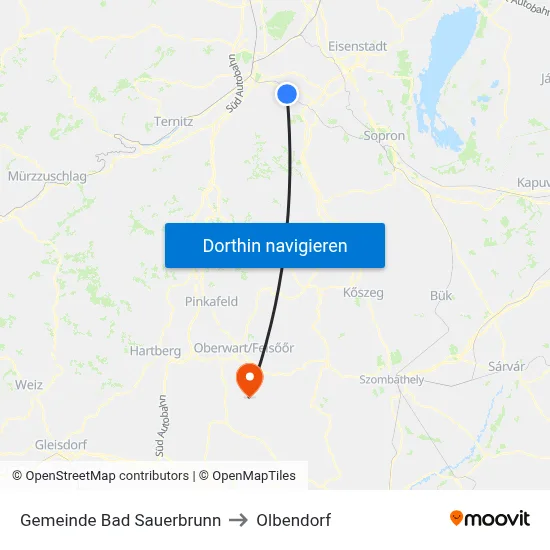Gemeinde Bad Sauerbrunn to Olbendorf map