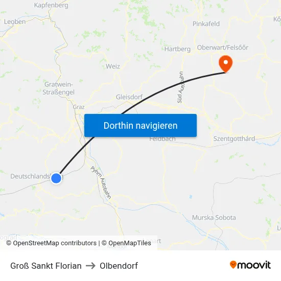 Groß Sankt Florian to Olbendorf map