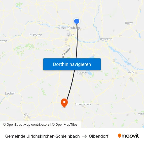 Gemeinde Ulrichskirchen-Schleinbach to Olbendorf map