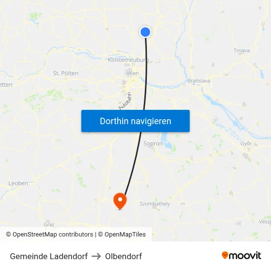 Gemeinde Ladendorf to Olbendorf map