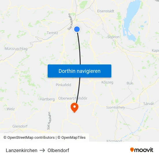 Lanzenkirchen to Olbendorf map