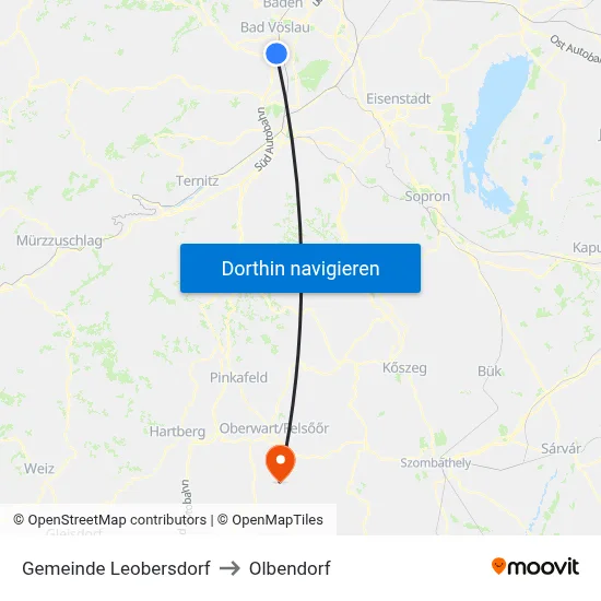Gemeinde Leobersdorf to Olbendorf map