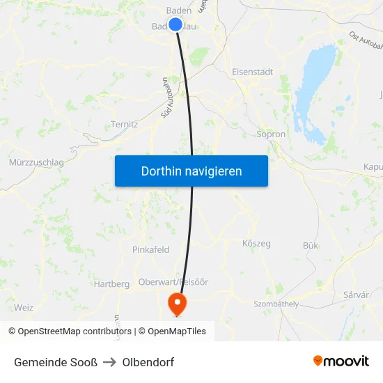Gemeinde Sooß to Olbendorf map