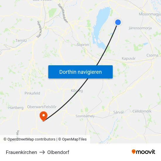 Frauenkirchen to Olbendorf map