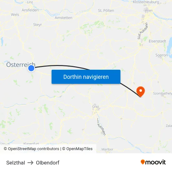 Selzthal to Olbendorf map