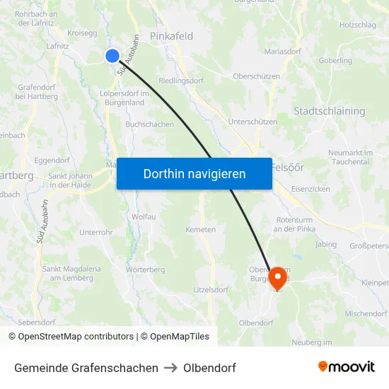 Gemeinde Grafenschachen to Olbendorf map