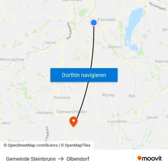 Gemeinde Steinbrunn to Olbendorf map