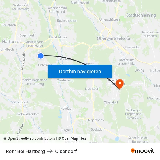 Rohr Bei Hartberg to Olbendorf map