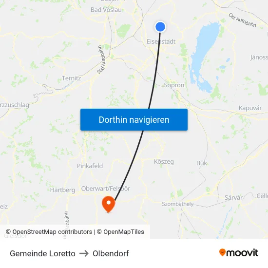 Gemeinde Loretto to Olbendorf map
