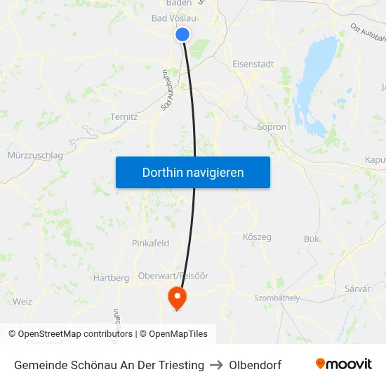 Gemeinde Schönau An Der Triesting to Olbendorf map