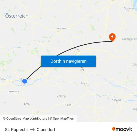 St. Ruprecht to Olbendorf map