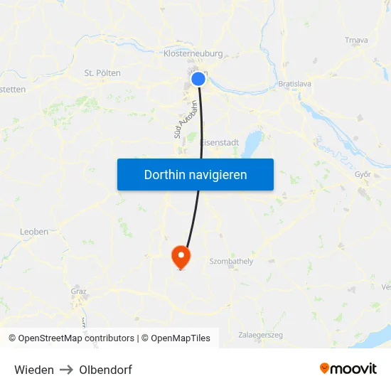 Wieden to Olbendorf map