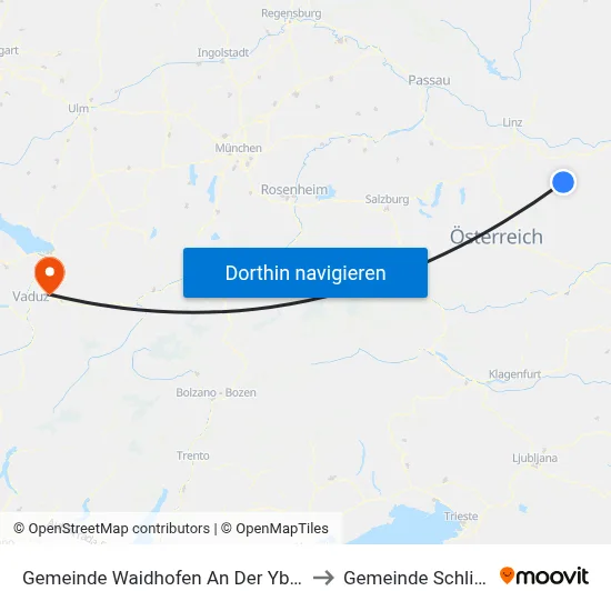 Gemeinde Waidhofen An Der Ybbs to Gemeinde Schlins map