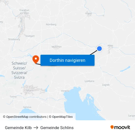 Gemeinde Kilb to Gemeinde Schlins map