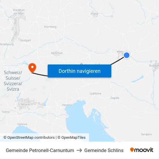 Gemeinde Petronell-Carnuntum to Gemeinde Schlins map