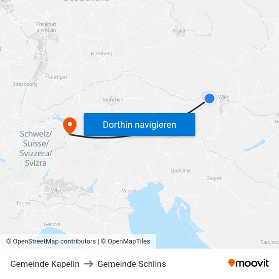 Gemeinde Kapelln to Gemeinde Schlins map