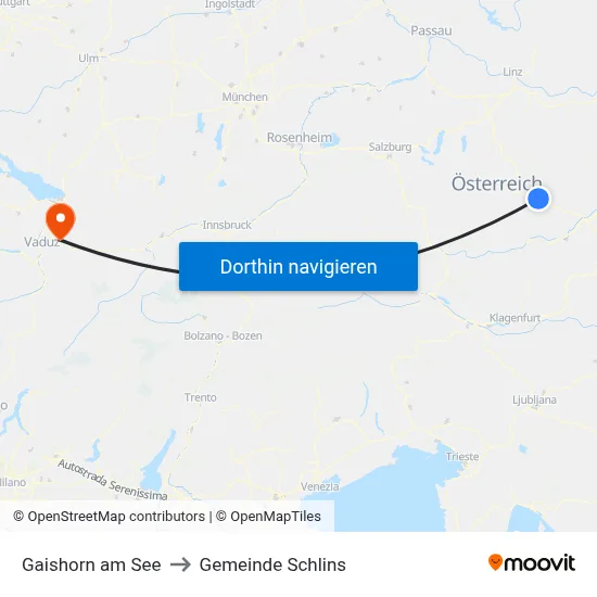 Gaishorn am See to Gemeinde Schlins map