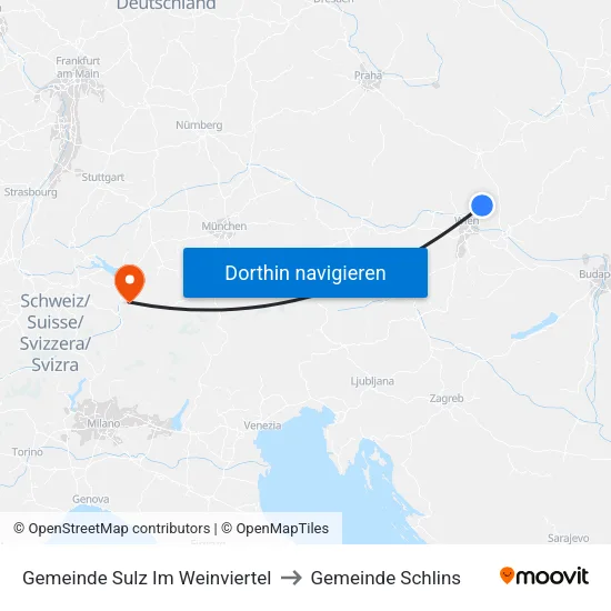 Gemeinde Sulz Im Weinviertel to Gemeinde Schlins map