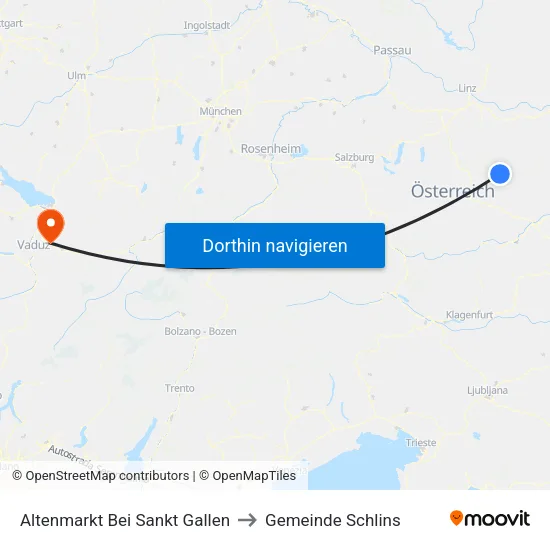 Altenmarkt Bei Sankt Gallen to Gemeinde Schlins map