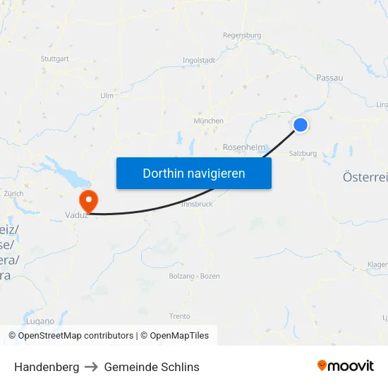Handenberg to Gemeinde Schlins map