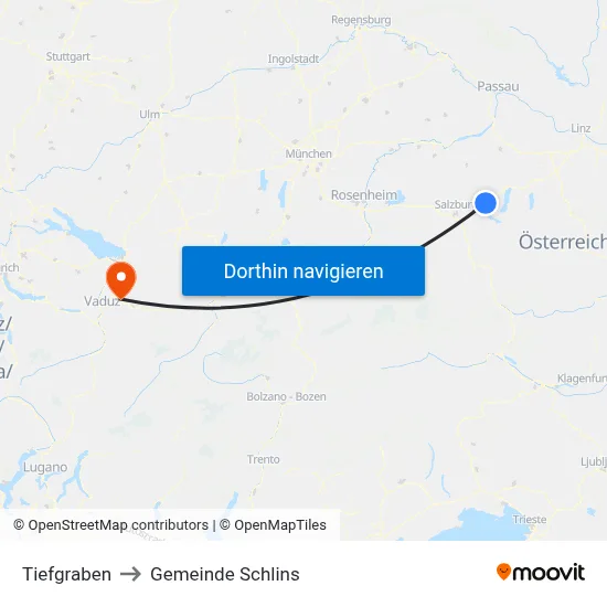 Tiefgraben to Gemeinde Schlins map
