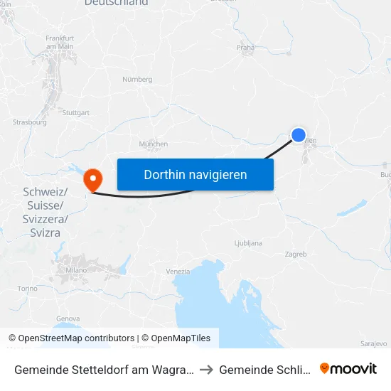 Gemeinde Stetteldorf am Wagram to Gemeinde Schlins map