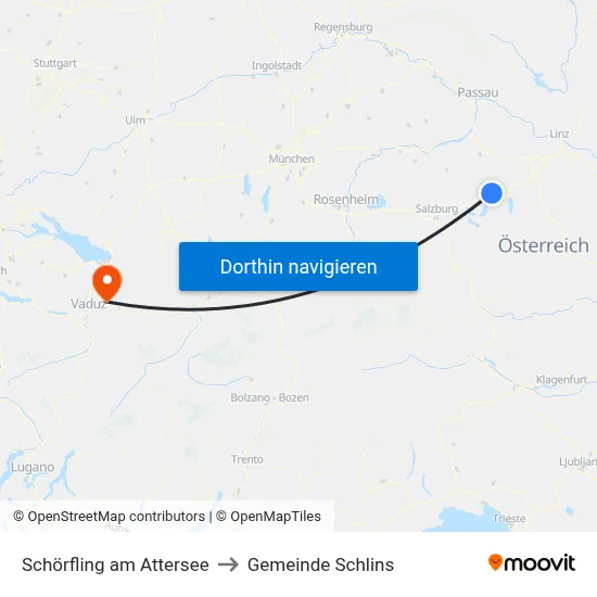 Schörfling am Attersee to Gemeinde Schlins map