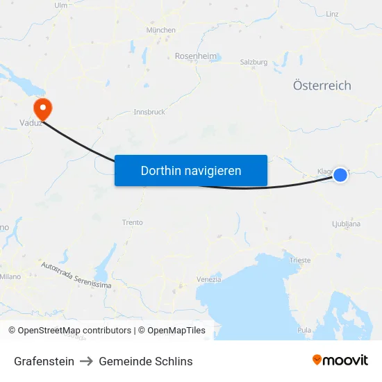 Grafenstein to Gemeinde Schlins map