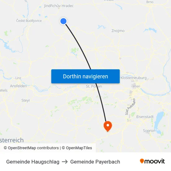 Gemeinde Haugschlag to Gemeinde Payerbach map