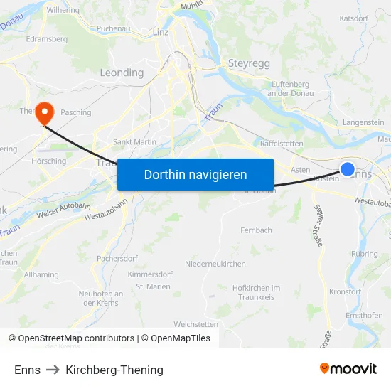Enns to Kirchberg-Thening map