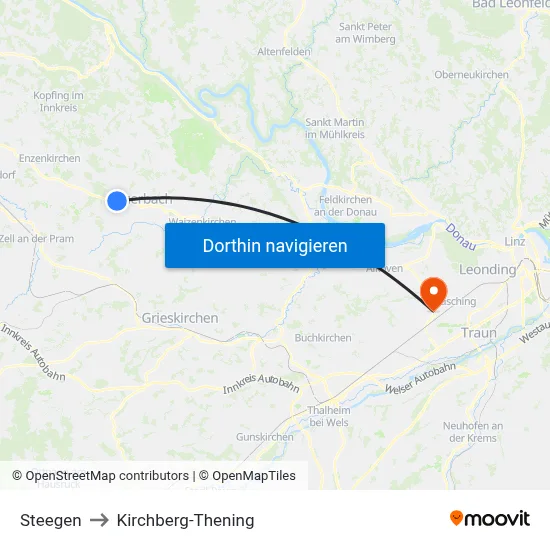 Steegen to Kirchberg-Thening map