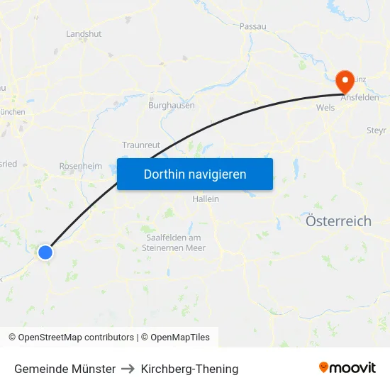 Gemeinde Münster to Kirchberg-Thening map