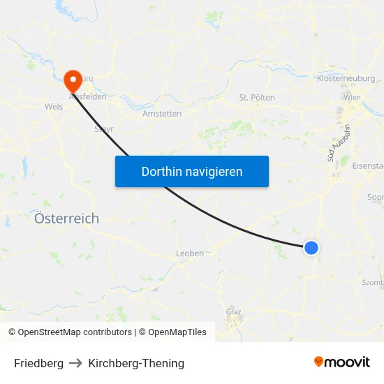 Friedberg to Kirchberg-Thening map