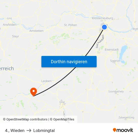 4., Wieden to Lobmingtal map
