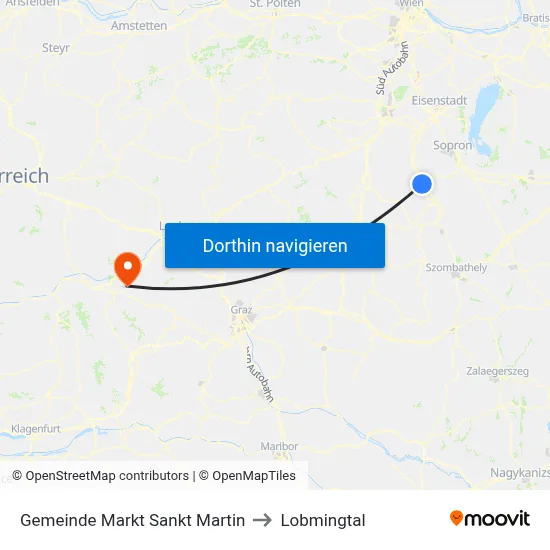 Gemeinde Markt Sankt Martin to Lobmingtal map