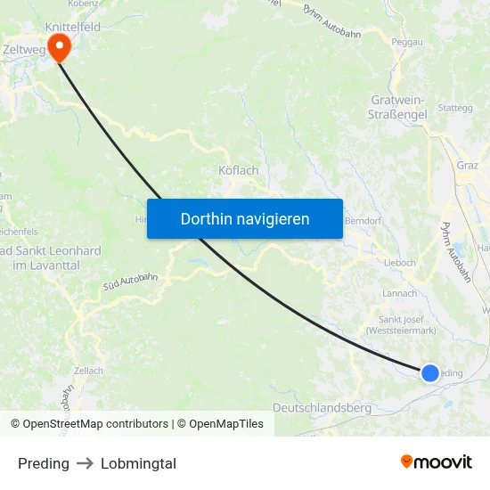 Preding to Lobmingtal map