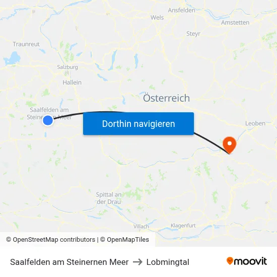 Saalfelden am Steinernen Meer to Lobmingtal map